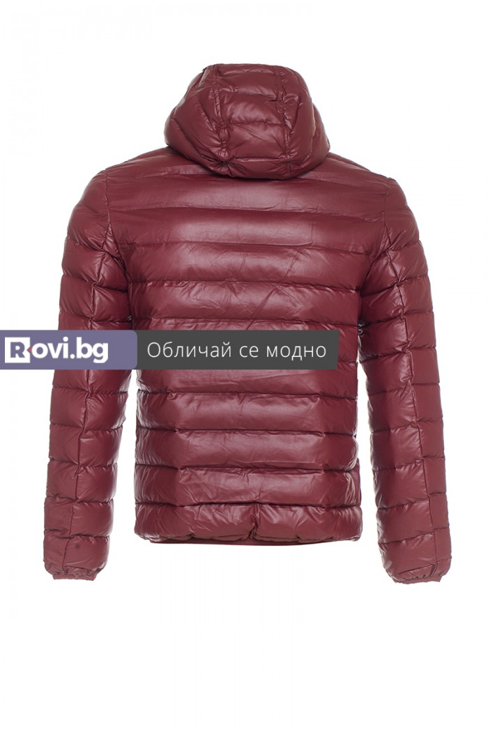 Мъжко Зимно Яке – “Диан” с качулка бордо